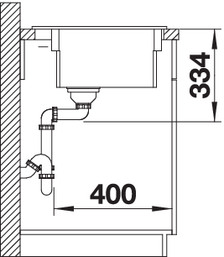 Схема встраивания 2 для мойки Blanco Etagon 6 PuraPlus белый глянцевый клапан-автомат InFino 525156