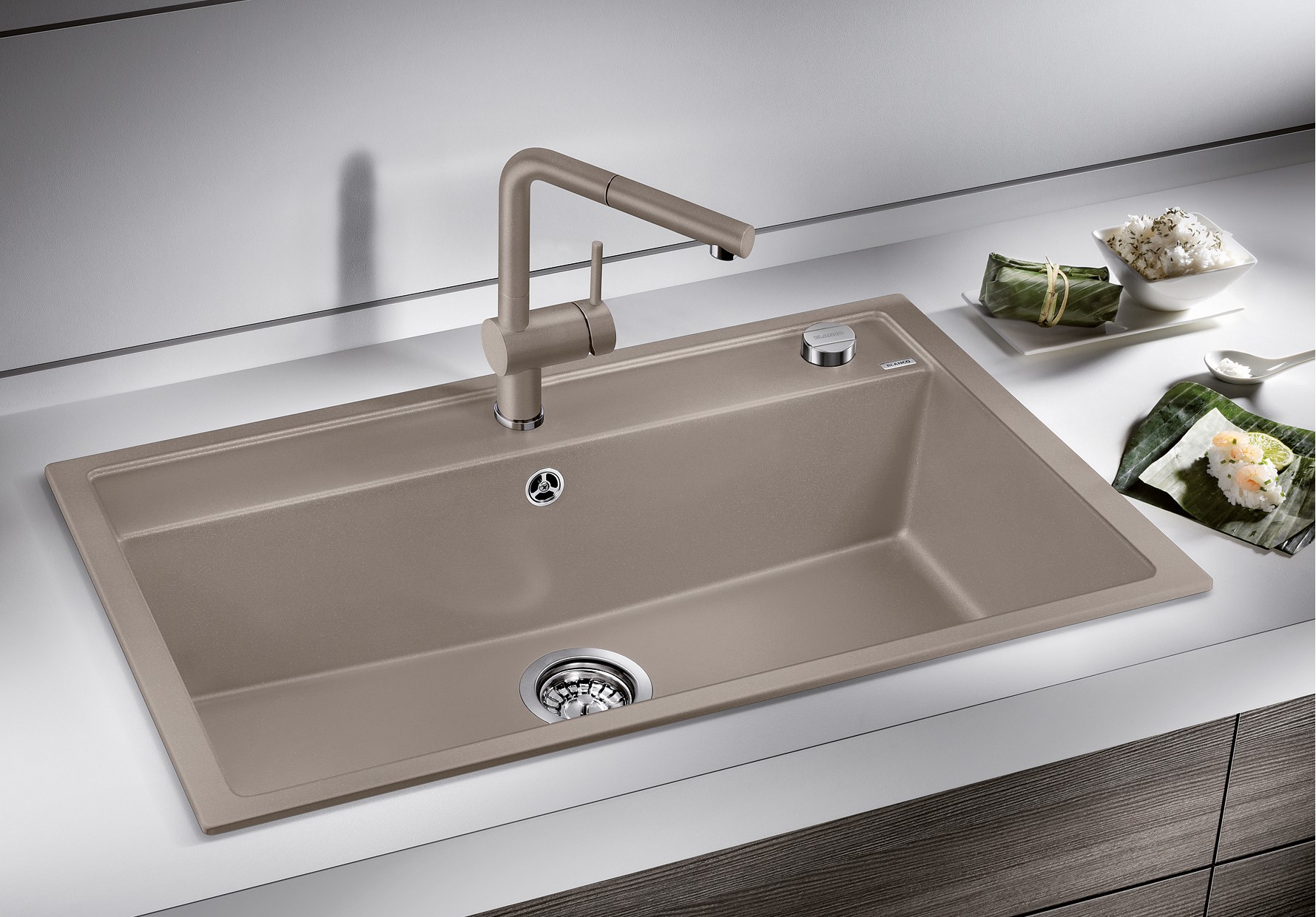 Смеситель Бланко Linus-S Silgranit серый бежевый 517621 фото 4 Смеситель Blanco Linus-S Silgranit серый бежевый 517621 фото 4