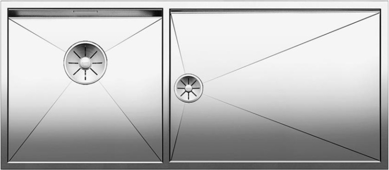 Мойка Blanco Zerox 400/550-T-IF/N нержавеющая сталь полированная клапан-автомат InFino 521603 фото 1