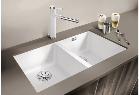 Мойка Blanco SUBLINE 350/350-U SILGRANIT темная скала клапан-автомат InFino 523575 фото 3