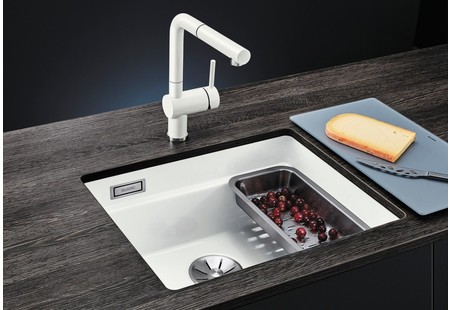 Мойка Blanco Etagon 500-U PuraPlus белый глянцевый клапан-автомат InFino 525149 фото 8