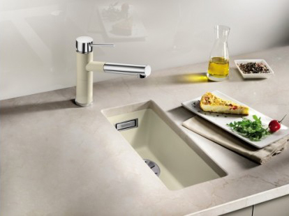 Мойка Blanco SUBLINE 160-U SILGRANIT серый бежевый клапан-автомат InFino 523403 фото 2