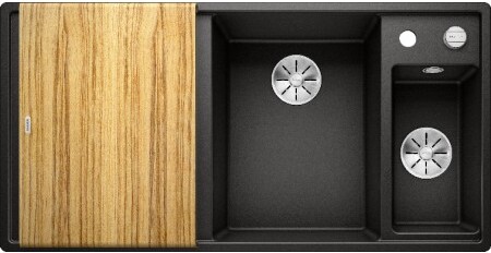 Мойка Бланко AXIA III 6 S-F черный чаша справа клапан-автомат InFino 525855 фото 3 Мойка Blanco AXIA III 6 S-F черный чаша справа клапан-автомат InFino 525855 фото 3