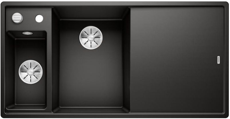 Мойка Бланко AXIA III 6 S черный чаша слева клапан-автомат InFino 525849 фото 1 Мойка Blanco AXIA III 6 S черный чаша слева клапан-автомат InFino 525849 фото 1