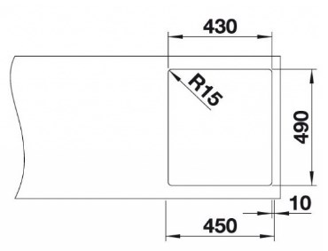 Схема встраивания 2 для мойки Blanco Andano 400-IF-A нержавеющая сталь полированная клапан-автомат InFino 525244
