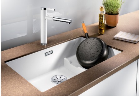 Мойка Blanco SUBLINE 700-U Level SILGRANIT жемчужный клапан-автомат InFino 523541 фото 8