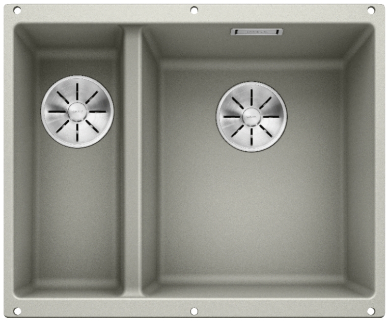 Мойка Blanco SUBLINE 340/160-U SILGRANIT жемчужный клапан-автомат InFino 523561 фото 2