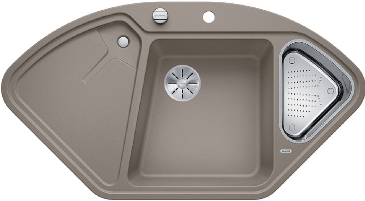 Мойка Бланко DELTA II серый бежевый чаша справа клапан-автомат InFino 523666 фото 1 Мойка Blanco DELTA II серый бежевый чаша справа клапан-автомат InFino 523666 фото 1