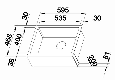 Схема встраивания 1 для мойки Blanco CRONOS XL 6-IF нержавеющая сталь полированная клапан-автомат InFino 525025