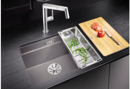 Мойка Blanco Etagon 500-U SILGRANIT PuraDur темная скала клапан-автомат InFino 522228 фото 11