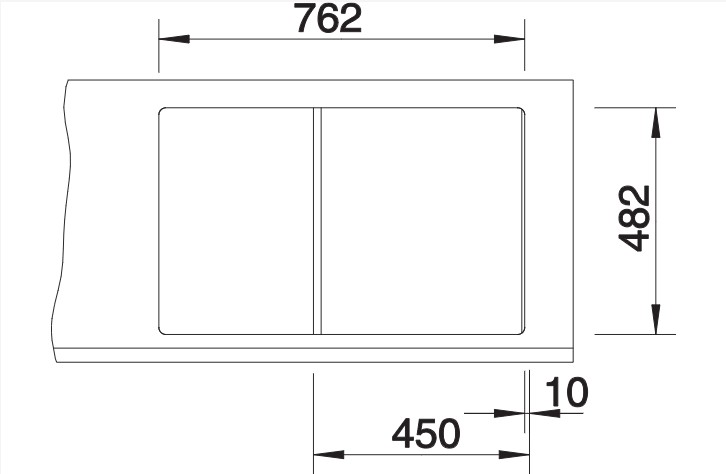 Схема встраивания 2 для мойки Blanco Tipo 45 S Compact нержавеющая сталь микротекстура 513675
