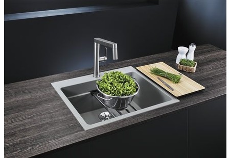 Мойка Blanco Etagon 6 серый бежевый клапан-автомат InFino 524546 фото 8