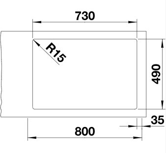 Схема встраивания 4 для мойки Blanco Etagon 700-IF/A нержавеющая сталь полированная клапан-автомат InFino 524274