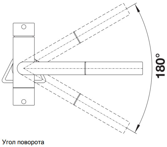 Схема встраивания 2 для смесителя Blanco FONTAS-S II UltraResist нержавеющая сталь 525199