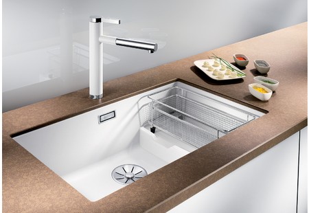 Мойка Blanco SUBLINE 700-U Level SILGRANIT темная скала чаша слева клапан-автомат InFino 523539 фото 12