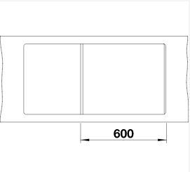 Схема встраивания 5 для мойки Blanco Metra XL 6 S-F темная скала клапан-автомат InFino 518883
