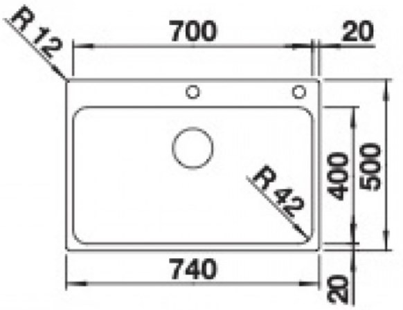 Схема встраивания 2 для мойки Blanco Solis 700-IF/A нержавеющая сталь полированная клапан-автомат InFino 526127