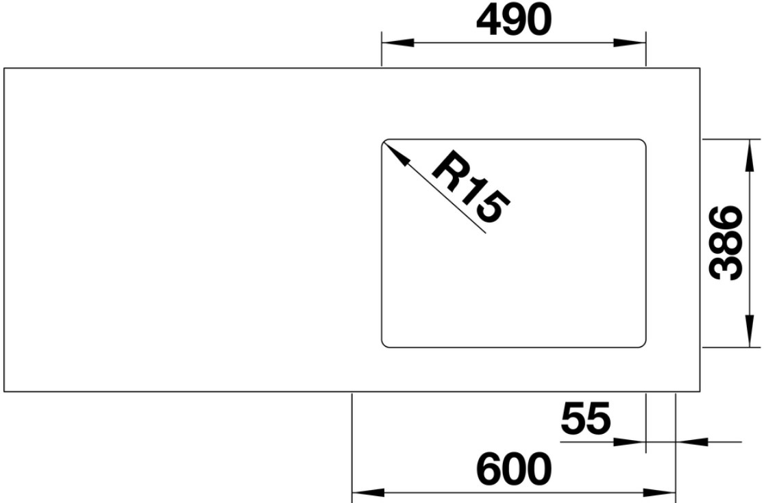 Схема встраивания 4 для мойки Blanco ETAGON 500-U PuraPlus глянцевая магнолия клапан-автомат InFino 525150