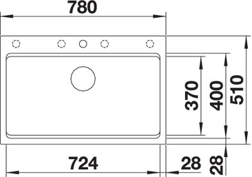 Схема встраивания 1 для мойки Blanco Etagon 8 серый бежевый клапан-автомат InFino 525194