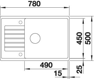 Схема встраивания 1 для мойки Blanco Zia XL 6S Compact SILGRANIT темная скала 523274