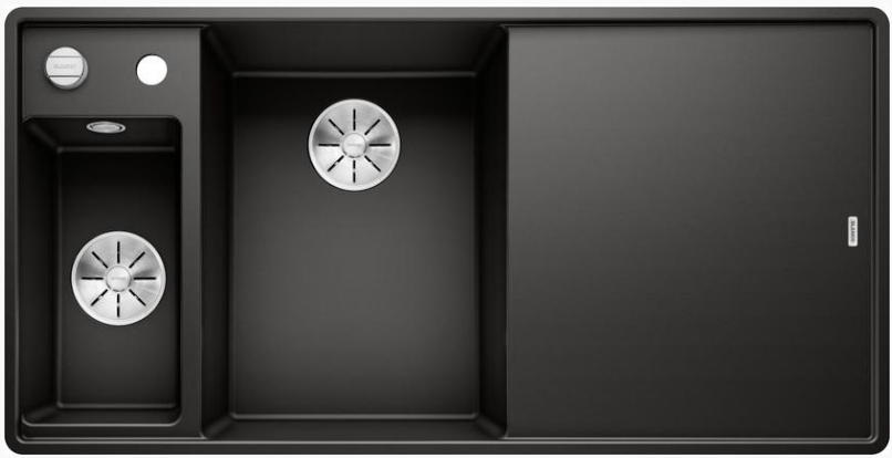 Мойка Бланко AXIA III 6 S-F черный чаша слева клапан-автомат InFino 525852 фото 1 Мойка Blanco AXIA III 6 S-F черный чаша слева клапан-автомат InFino 525852 фото 1