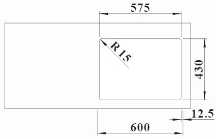 Схема встраивания 2 для мойки Blanco Solis 340/180-IF нержавеющая сталь полированная чаша слева клапан-автомат InFino 526131