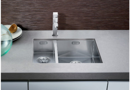 Мойка Бланко Zerox 340/180-U нержавеющая сталь полированная клапан-автомат InFino 521614 фото 3 Мойка Blanco Zerox 340/180-U нержавеющая сталь полированная клапан-автомат InFino 521614 фото 3