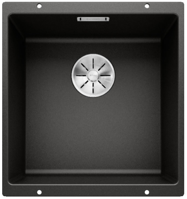 Мойка Blanco SUBLINE 400-U SILGRANIT черный клапан-автомат InFino 525990 фото 1