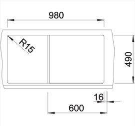 Схема встраивания 2 для мойки Blanco ZENAR XL 6 S жасмин чаша слева клапан-автомат InFino 524003