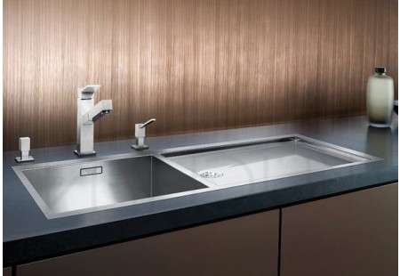 Мойка Blanco Zerox 400/550-T-IF/N нержавеющая сталь полированная клапан-автомат InFino 521603 фото 2