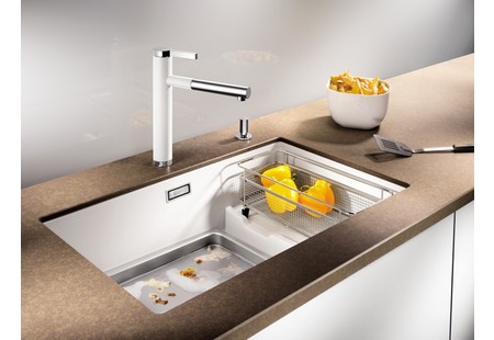 Мойка Blanco SUBLINE 700-U Level SILGRANIT жемчужный клапан-автомат InFino 523541 фото 14