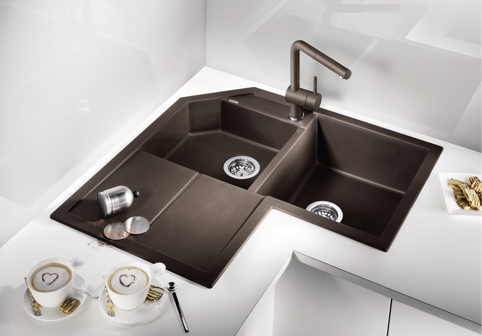 Смеситель Бланко Linus-S Silgranit серый бежевый 517621 фото 8 Смеситель Blanco Linus-S Silgranit серый бежевый 517621 фото 8