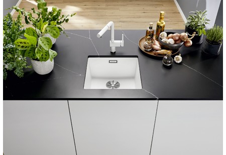 Мойка Blanco SUBLINE 400-U SILGRANIT темная скала клапан-автомат InFino 523423 фото 4