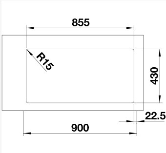 Схема встраивания 2 для мойки Blanco Andano 400/400-IF нержавеющая сталь клапан-автомат InFino 522985