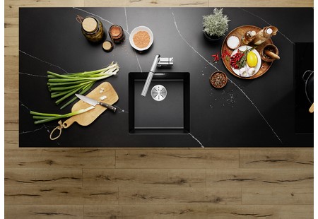 Мойка Blanco SUBLINE 400-U SILGRANIT темная скала клапан-автомат InFino 523423 фото 11