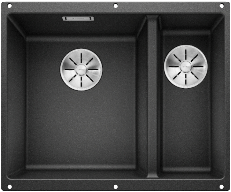 Мойка Blanco SUBLINE 340/160-U SILGRANIT антрацит клапан-автомат InFino 523548 фото 4
