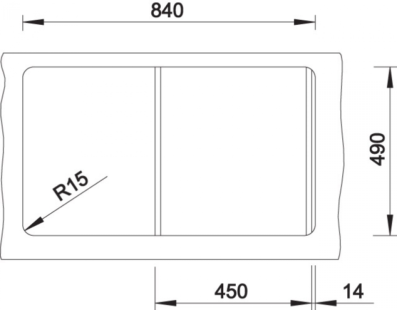 Схема встраивания 2 для мойки Blanco ZENAR 45S кофе чаша слева клапан-автомат InFino 523838