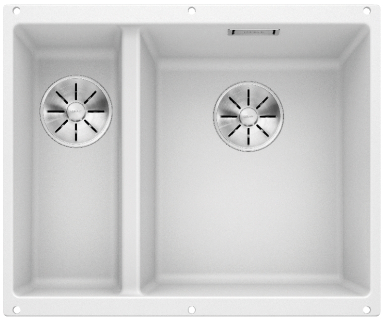 Мойка Blanco SUBLINE 340/160-U SILGRANIT белый клапан-автомат InFino 523562 фото 2