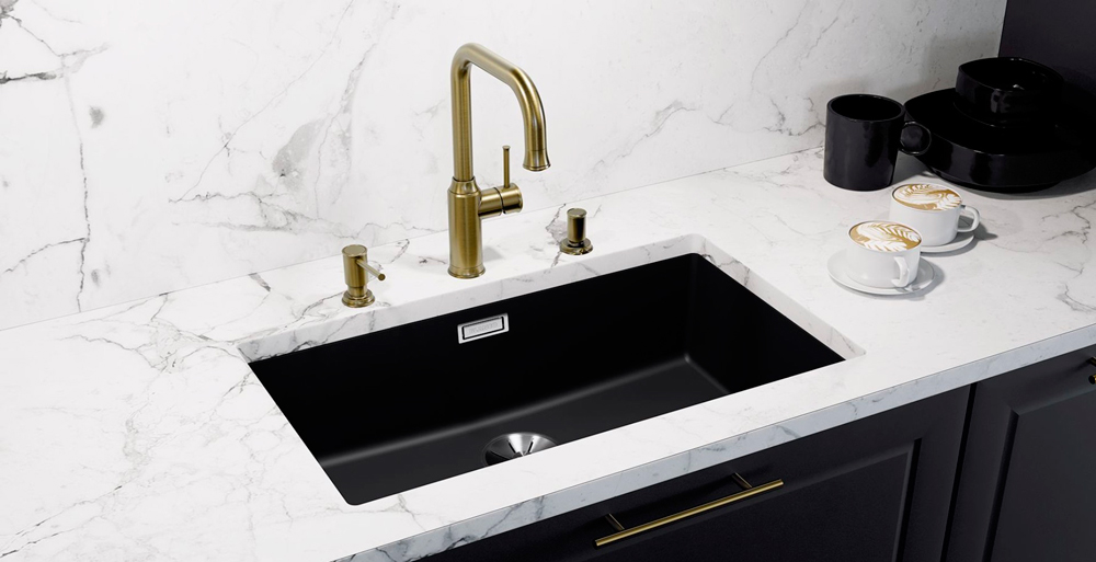 Мойка Blanco SUBLINE 700-U SILGRANIT черный клапан-автомат InFino 526001 фото 4