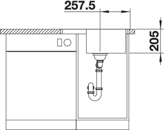Схема встраивания 3 для мойки Blanco LEMIS 45 S-IF нержавеющая сталь полированная 525115