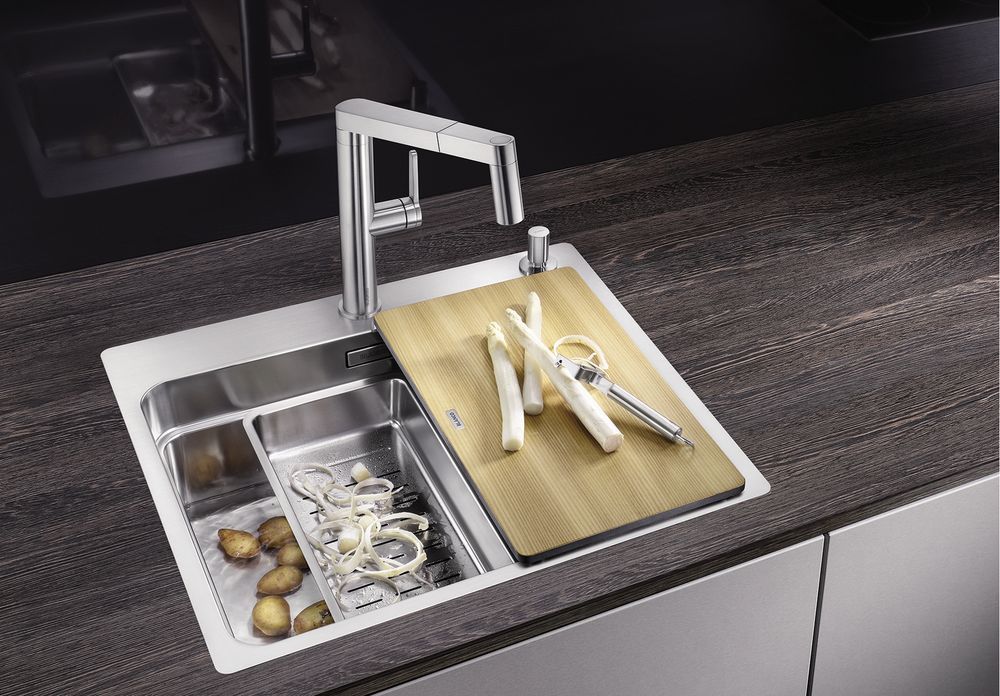 Мойка Blanco Etagon 500-IF/A нержавеющая сталь полированная клапан-автомат InFino 521748 фото 10