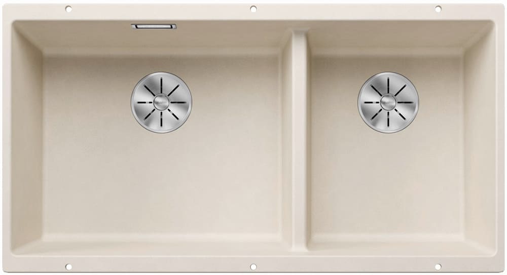 Мойка Бланко SUBLINE 480/320-U мягкий белый клапан-автомат InFino 527168 Мойка Blanco SUBLINE 480/320-U мягкий белый клапан-автомат InFino 527168