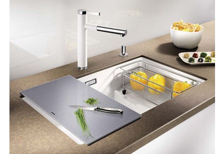 Мойка Blanco SUBLINE 700-U Level SILGRANIT жемчужный клапан-автомат InFino 523541 фото 13