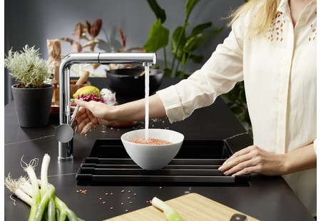 Мойка Blanco SUBLINE 400-U SILGRANIT темная скала клапан-автомат InFino 523423 фото 2