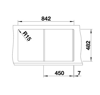Схема встраивания 4 для мойки Blanco Livit 45 S Salto нержавеющая сталь полированная 514786