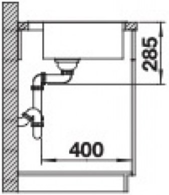 Схема встраивания 1 для мойки Blanco Solis 700-IF/A нержавеющая сталь полированная клапан-автомат InFino 526127
