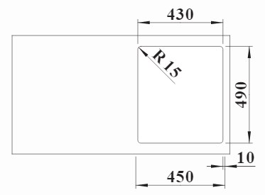 Схема встраивания 2 для мойки Blanco Solis 400-IF/A нержавеющая сталь полированная клапан-автомат InFino 526119