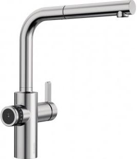 Смеситель Бланко EVOL-S Volume рычаг управления слева нержавеющая сталь 525213 фото 1 Смеситель Blanco EVOL-S Volume рычаг управления слева нержавеющая сталь 525213 фото 1