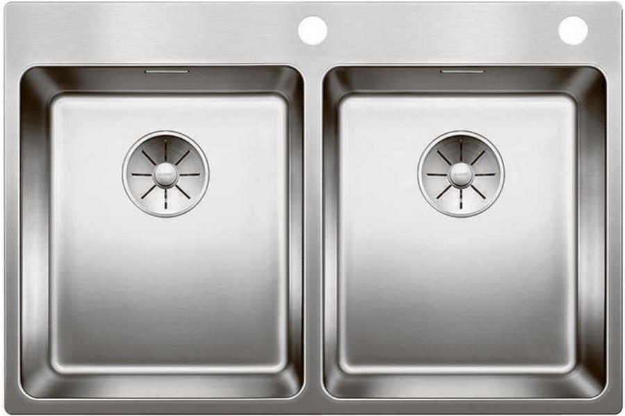 Мойка Бланко Andano 340/340-IF-A отводная арматура InFino® кнопка PushControl Нержавеющая сталь зеркальная полировка клапан-автомат InFino 525248 фото 1 Мойка Blanco Andano 340/340-IF-A отводная арматура InFino® кнопка PushControl Нержавеющая сталь зеркальная полировка клапан-автомат InFino 525248 фото 1