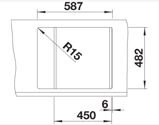 Схема встраивания 4 для мойки Blanco Tipo 45 S Mini нержавеющая сталь матовая 516524